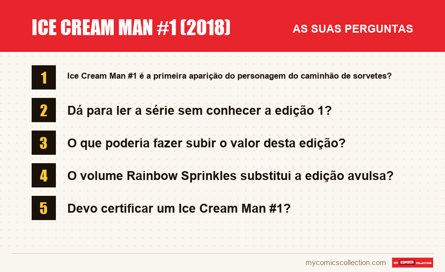 Ice Cream Man #1 (2018): as perguntas frequentes respondidas neste artigo