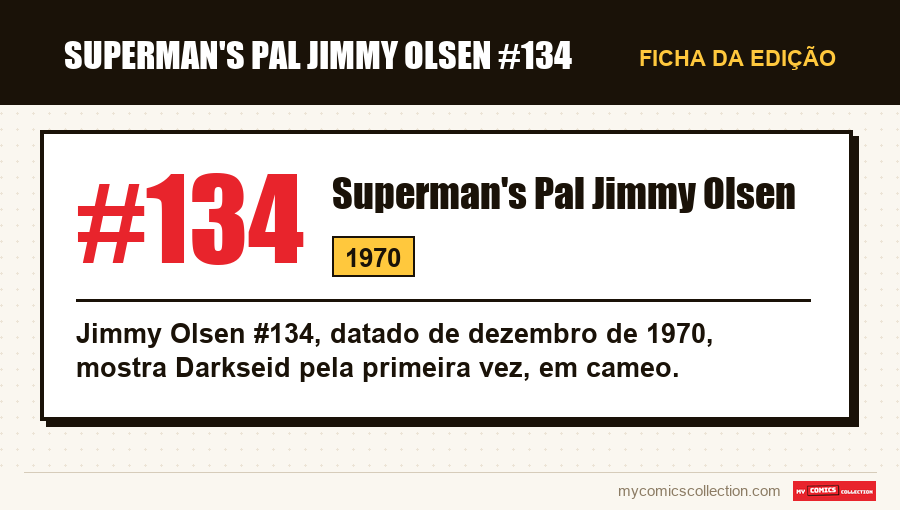 Ficha de Superman's Pal Jimmy Olsen #134: número, ano e por que é uma edição-chave