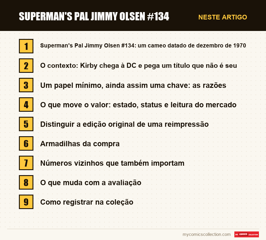 Superman's Pal Jimmy Olsen #134: as seções deste artigo, por ordem de leitura