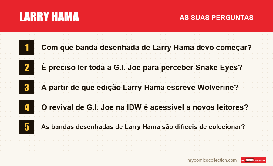 Larry Hama: as perguntas frequentes respondidas neste artigo