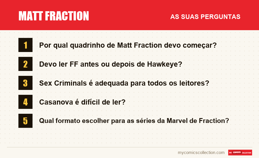 Matt Fraction: as perguntas frequentes respondidas neste artigo