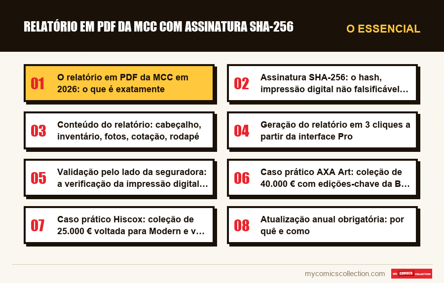 O essencial : Relatório em PDF da MCC com assinatura SHA-256