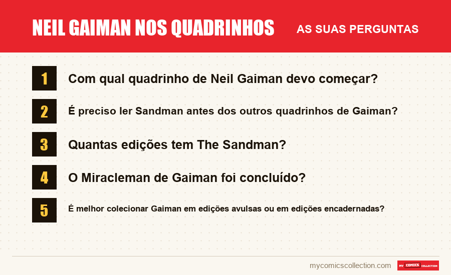 Neil Gaiman nos quadrinhos: as perguntas frequentes respondidas neste artigo