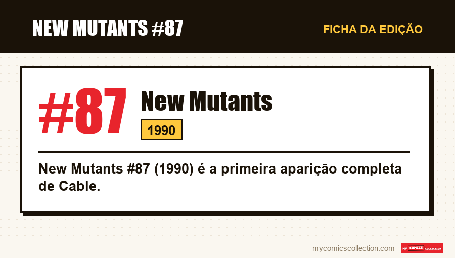 Ficha de New Mutants #87: número, ano e por que é uma edição-chave