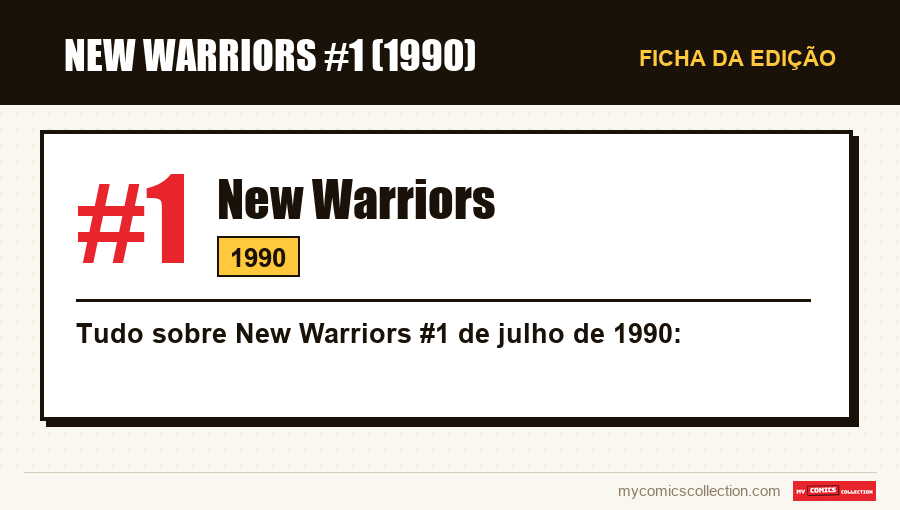 Ficha de New Warriors #1: número, ano e por que é uma edição-chave