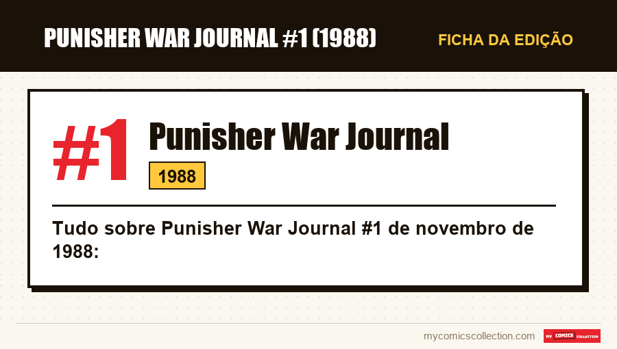 Ficha de Punisher War Journal #1: número, ano e por que é uma edição-chave