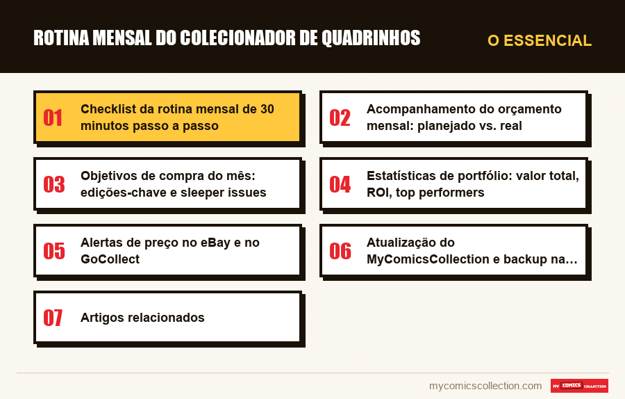 O essencial : Rotina mensal do colecionador de quadrinhos