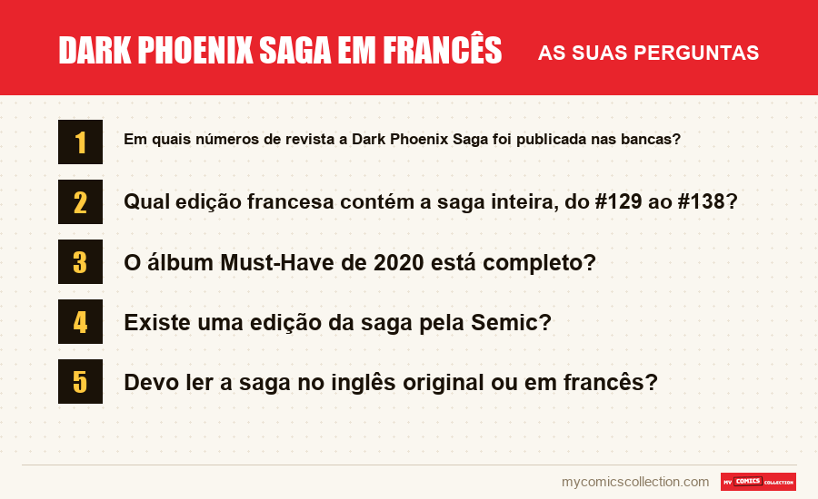 Dark Phoenix Saga em francês: as perguntas frequentes respondidas neste artigo
