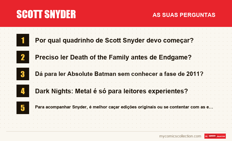 Scott Snyder: as perguntas frequentes respondidas neste artigo