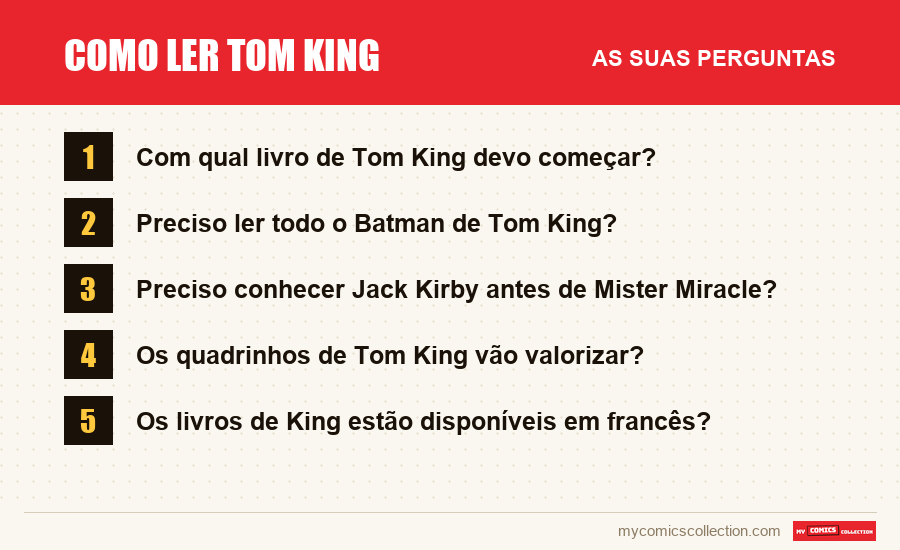Como ler Tom King: as perguntas frequentes respondidas neste artigo