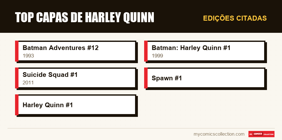 Edições citadas : Top Capas de Harley Quinn