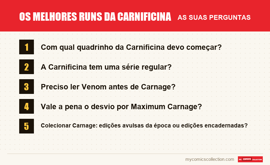 Os melhores runs da Carnificina: as perguntas frequentes respondidas neste artigo
