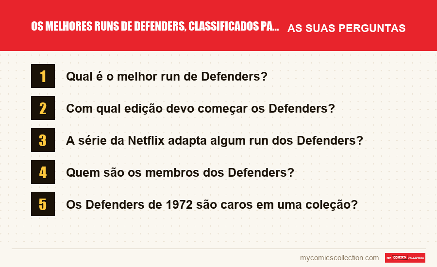 Os melhores runs de Defenders, classificados para leitores e colecionadores: as perguntas frequentes respondidas neste artigo