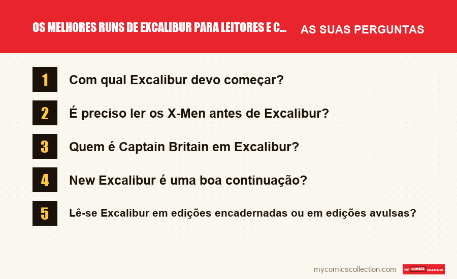 Os melhores runs de Excalibur para leitores e colecionadores: as perguntas frequentes respondidas neste artigo