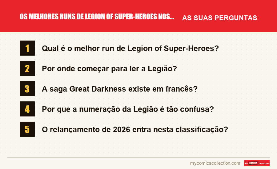 Os melhores runs de Legion of Super-Heroes nos quadrinhos, em ranking: as perguntas frequentes respondidas neste artigo