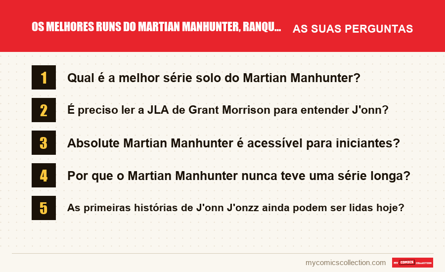 Os melhores runs do Martian Manhunter, ranqueados: as perguntas frequentes respondidas neste artigo