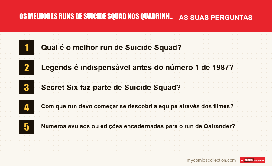 Os melhores runs de Suicide Squad nos quadrinhos, por ordem: as perguntas frequentes respondidas neste artigo