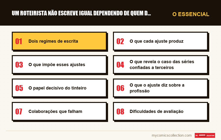 O essencial : Um roteirista não escreve igual dependendo de quem desenha